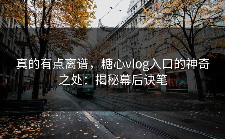 真的有点离谱，糖心vlog入口的神奇之处：揭秘幕后诀笔