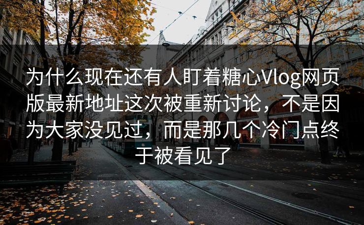 为什么现在还有人盯着糖心Vlog网页版最新地址这次被重新讨论，不是因为大家没见过，而是那几个冷门点终于被看见了