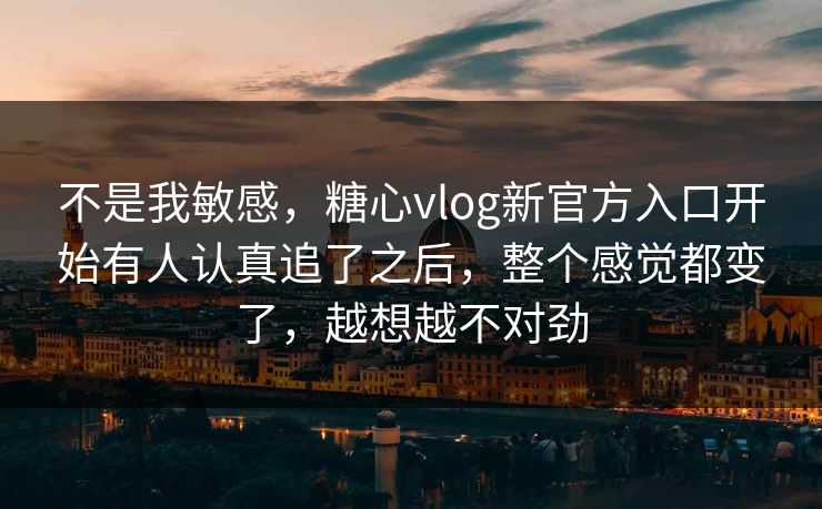 不是我敏感，糖心vlog新官方入口开始有人认真追了之后，整个感觉都变了，越想越不对劲