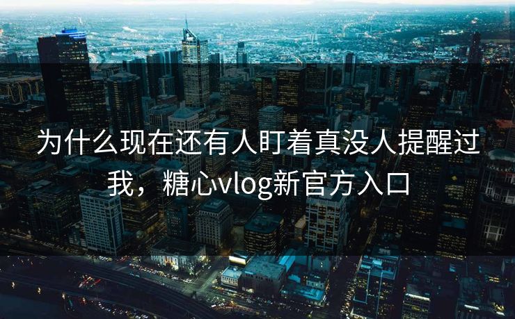 为什么现在还有人盯着真没人提醒过我，糖心vlog新官方入口
