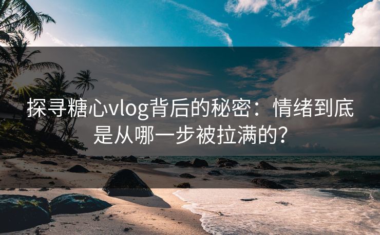 探寻糖心vlog背后的秘密:情绪到底是从哪一步被拉满的? 探寻糖心vlog背后的秘密:情绪到底是从哪一步被拉满的?