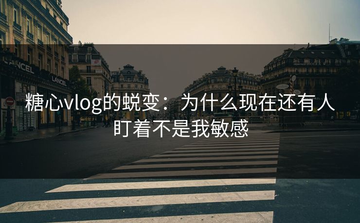 糖心vlog的蜕变：为什么现在还有人盯着不是我敏感