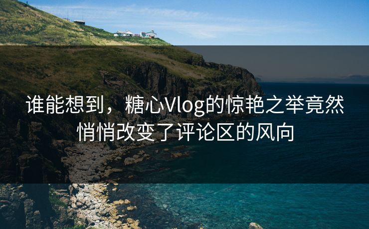谁能想到，糖心Vlog的惊艳之举竟然悄悄改变了评论区的风向