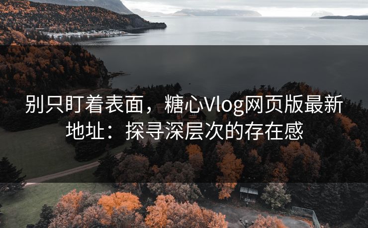 别只盯着表面，糖心Vlog网页版最新地址：探寻深层次的存在感