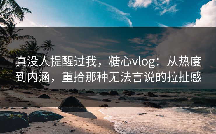 真没人提醒过我，糖心vlog：从热度到内涵，重拾那种无法言说的拉扯感